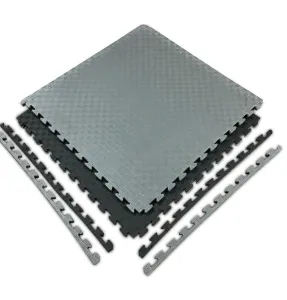 Мат татамі ластівчин хвіст WCG EVA 1000x1000x30 мм Мат-пазл Сіро-чорний (W-100х3 Gr/Bl) - фото 