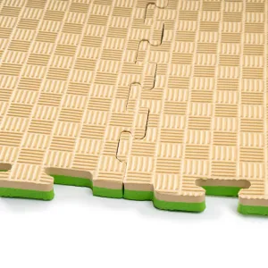 Мат-татамі (Мат-пазл ластівчин хвіст) WCG EVA 100х100х2 cm Бежево-зелений (W-100х2G/B) - фото 97194