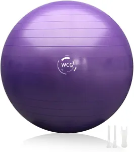 М'яч для фітнесу (фітбол) WCG 85 Anti-Burst 300кг Графіт - фото 97461