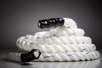Канат тренувальний для кросфіту 9м Battle Rope White WCG 50х9 (W-50х9) - фото 97587