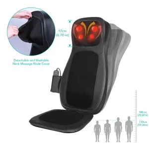 Масажна накидка на крісло Naipo Neck and Back з підігрівом і вібрацією MGBK-C2030 (Black) - фото 98526