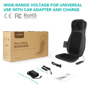 Масажна накидка на крісло Naipo Neck and Back з підігрівом і вібрацією MGBK-C2030 (Black) - фото 98529