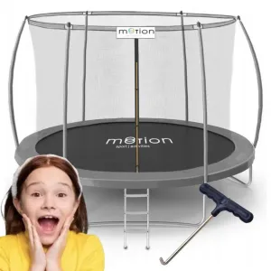 Батут Jumi Motion Sport Line Premium 10ft (305см) з внутрішньою сіткою сірий - фото 99670