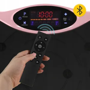 Віброплатформа для тренувань 4FIZJO Ultra+ з пультом та еспандерами Black/Pink - фото 99702