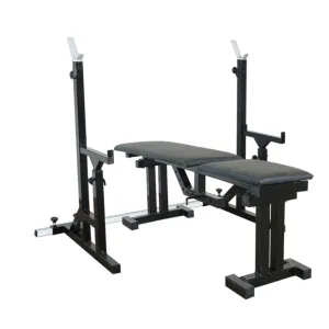 Лавка 090 + Стойки со страховочными упорами UM 0150 + Металлическая штанга RN-Sport Quatro 105 кг (UM0150-105m) - фото 99995