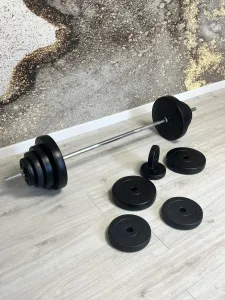 Лавка для жиму ReadMeBlack + Штанга 83 кг, гриф W, гантелі RN-Sport (RN070-83) - фото 100143