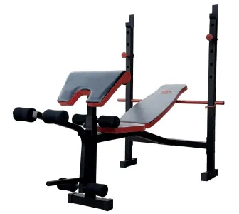 Скидка! Скамья для жима ReadMeBlack + 4 грифа, 100 кг дисков RN-Sport (RMB-100) - фото 100174