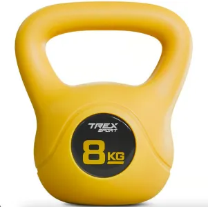 Гиря вінілова 8кг Trex Sport TX-008CKB жовта - фото 