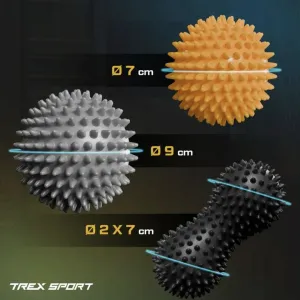 Набір масажних м'ячів Trex Sport TX-003MSB 3в1 для йоги та фітнесу PVC - фото 100858
