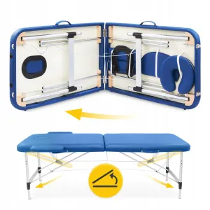 Масажний стіл складний 4FIZJO Massage Table Alu W60 Blue (P-5907739318404) - фото 101945