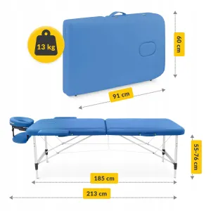 Масажний стіл складний 4FIZJO Massage Table Alu W60 Blue (P-5907739318404) - фото 101952