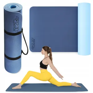 Килимок (мат) спортивний 4FIZJO TPE 180 x 60 x 1 см для йоги та фітнесу Blue/Sky Blue (P-5907739317094) - фото 