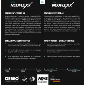 Ракетка для настільного тенісу Gewo Zoom Balance ALL, Neoflexx 48.0 + 45.0, ST (11640000031) - фото 102688