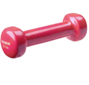 Гантелі для фітнесу вінілові круглі York Fitness 2х0,5кг рожевий - фото 103366