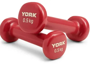 Гантелі для фітнесу вінілові круглі York Fitness 2х0,5кг рожевий - фото 