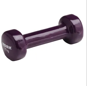 Гантелі для фітнесу вінілові круглі York Fitness 2х1кг фіолетовий - фото 103370