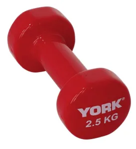 Гантелі для фітнесу вінілові круглі York Fitness 2х2,5кг червоний - фото 103382