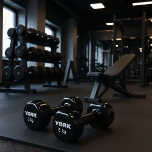 Гантелі для фітнесу вінілові круглі York Fitness 2х5кг чорний - фото 103386