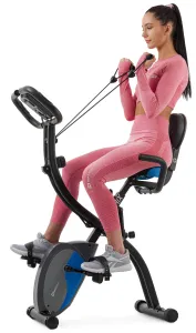 Велотренажер магнітний Hop-Sport HS-3010X Grix X-Bike з еспандерами чорно-синій - фото 104149