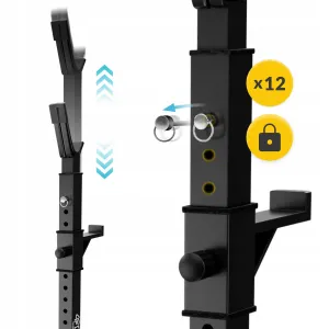 Стійки під штангу 4FIZJO Pro регульовані, зі страховкою Black (P-5905973402668) - фото 104695