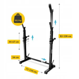 Стійки під штангу 4FIZJO Pro регульовані, зі страховкою Black (P-5905973402668) - фото 104696
