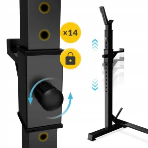 Стійки під штангу 4FIZJO Pro регульовані, зі страховкою Black (P-5905973402668) - фото 104700