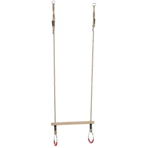 Дерев'яна трапеція з металевими кільцями metal rings WCG (W-213R) - фото 104964