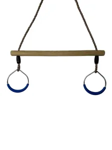 Дерев'яна трапеція з металевими кільцями metal rings WCG (W-213B) - фото 104992