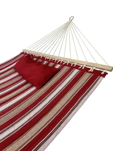 Гамак із планкою Siesta Red XXL 200х150 WCG Стьобана тканина + подушка (H00-1R) - фото 105515