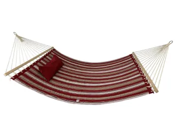 Гамак із планкою Siesta Red XXL 200х150 WCG Стьобана тканина + подушка (H00-1R) - фото 