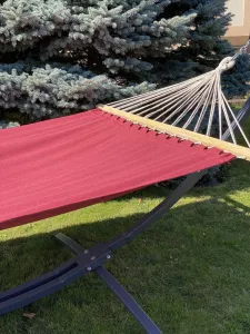 Монотонний гамак з планкою WISH бордовий одномісний XL 200х100 WCG (H08-3-2(m)) - фото 105596