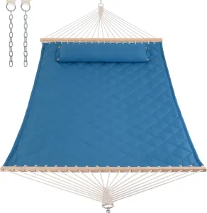 Стійка для гамака + Двомісний гамак SOFT блакитний XXL 200x140 з планками (WCGR-H05-2) - фото 105770