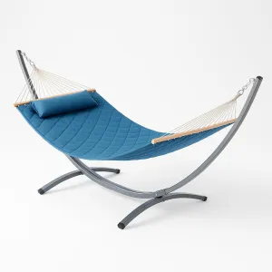 Стійка для гамака + Двомісний гамак SOFT блакитний XXL 200x140 з планками (WCGR-H05-2) - фото 