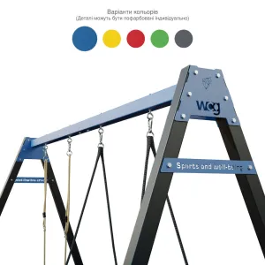 Каркас для дитячої гойдалки  WCG 2 Elite Play Frame  Двомісна + Гойдалка гніздо прямокутна + пластикова гойдалка (EPF-2-101-421) - фото 106642
