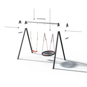 Каркас для дитячої гойдалки  WCG 2 Elite Play Frame  Двомісна + Гойдалка гніздо Elips + пластикова гойдалка (EPF-2-101-197) - фото 106647