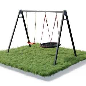Каркас для дитячої гойдалки  WCG 2 Elite Play Frame  Двомісна + Гойдалка гніздо Elips + пластикова гойдалка (EPF-2-101-197) - фото 