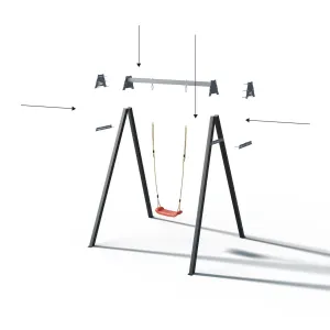 Каркас для дитячої гойдалки  WCG 1 Elite 60х60 Play Frame + Гойдалка «Гніздо лелеки» прямокутна 1200х800 (EPF-1-421) - фото 106661