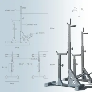 Стійки під штангу  3в1 Bugai Pro  – жим, присідання, бруси WCG (WDS333) - фото 106671