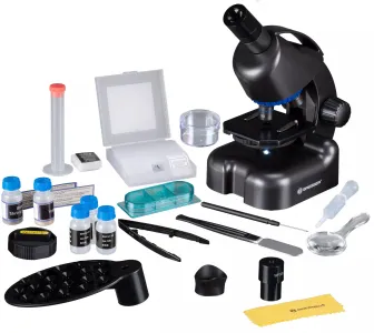 Мікроскоп Bresser Junior CM-04 100x-900x Black з набором для дослідів і адаптером для смартфона (14951) - фото 107297