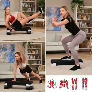 Степ-платформа Hop-Sport HS-PP033AS чорно-біла - фото 108338