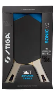 Набір для настільного тенісу Stiga Sonic V2 Cybershape 2 Ракетки 3 М'ячі (931946) - фото 109779