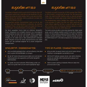 Ракетка для настільного тенісу Gewo Allround Classic, Elaxxon 50.0 + 45.0 ST (1163900001) - фото 111765