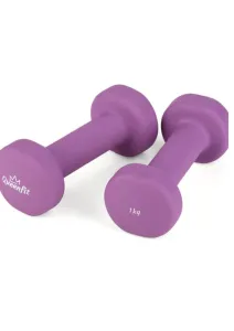 Гантелі для фітнесу Queenfit неопренові 2х1кг фіолетовий - фото 112061
