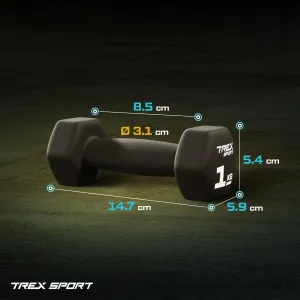 Гантелі неопренові TREX Sport TX-010VD 2x1кг (TX-010VD) - фото 112191