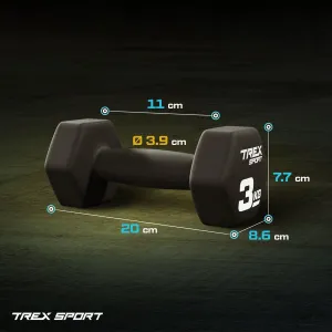 Гантелі неопренові TREX Sport TX-030VD 2x3кг (TX-030VD) - фото 112214