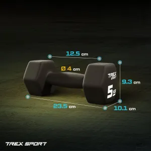 Гантелі неопренові TREX Sport TX-050VD 2x5кг - фото 112227