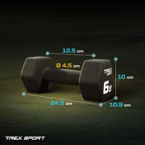 Гантелі неопренові TREX Sport TX-060VD 2x6кг - фото 112234
