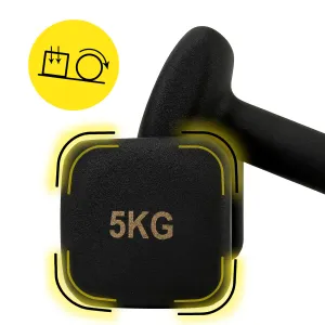 Гантелі вінілові Cornix Square 2 x 5 кг XR-0410 Black (XR-0410) - фото 112794