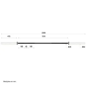 Гриф для штанги Toorx Max 450 Kg Cross Challenge 220 см 50 мм (BO-450) - фото 114551