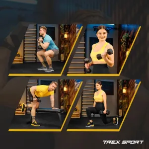 Гантеля шестигранна прогумована TX-200RD Trex Sport 20 кг - фото 2